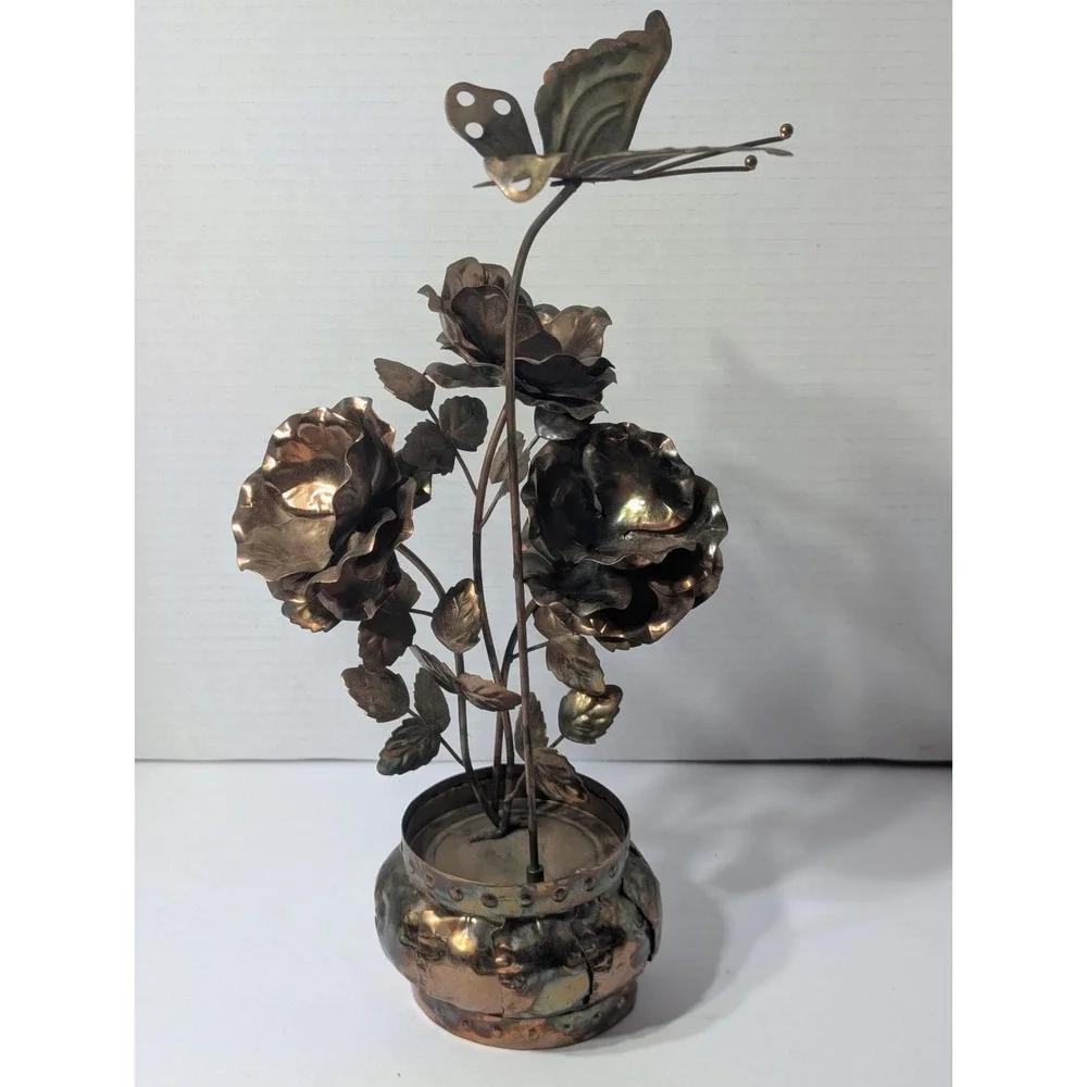 Vintage Brass Copper Metal Musical box You Light Up My Life 14